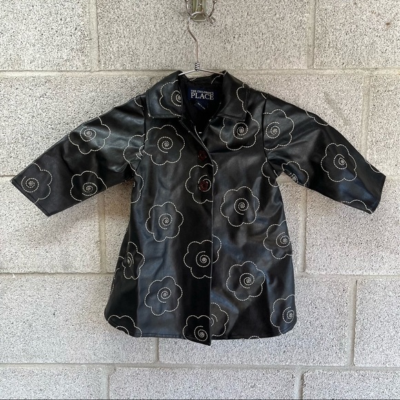 The Children’s Place Faux Leather Flower Jacket - Picture 1 of 7